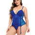 Women Plus Size Plastic Bone Luxurious Satin Lace Panel Corset-4
