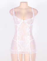 Women Plus Size Polka Dot Sheer Babydoll-6