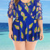 Women Plus Size Printed Floral Lace Swimsuit-6