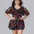 Women Plus Size Printed Floral Lace Swimsuit
