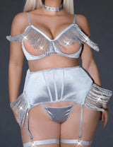 Women Plus Size Prom Queen Bra Set