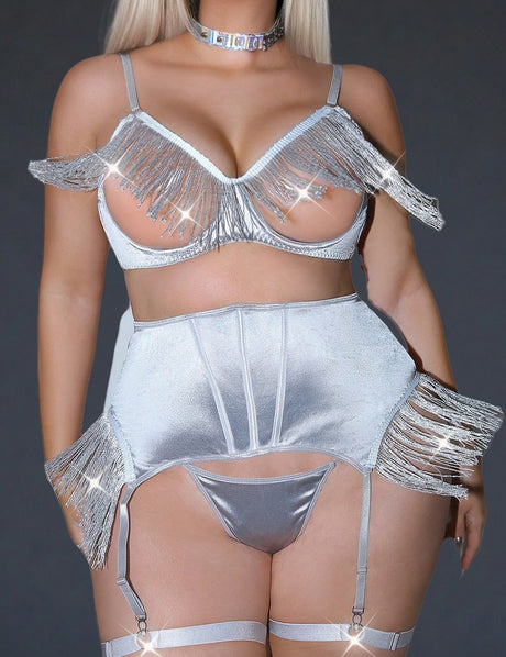 Women Plus Size Prom Queen Bra Set