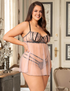 Women Plus Size Purple Sheer Underwire Babydoll-3