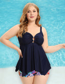 Women Plus Size Push Up Padded Bra Swimsuit-5