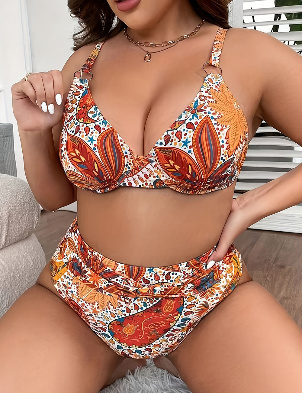 Women_Plus_Size_Retro_Floral_Print_Underwire_Bikini_Set_1