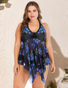 Women Plus Size Rose Mesh Two-Piece Swimsuit-3