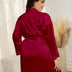 Women Plus Size Satin 2-Piece Silk Suspender Nightgown-4