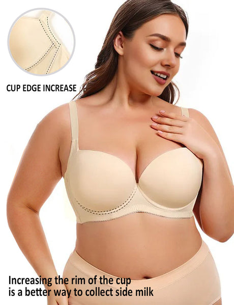Women Plus Size Seamless Gathered Underwire Bra | PRUSES-2