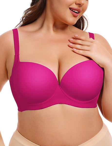 Women Plus Size Seamless Gathered Underwire Bra | PRUSES-4