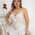 Women Plus Size  SexyDeep V-neck Lace Mesh Suit-4