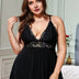 Women Plus Size Sexy Camisole Lace See-Through Dress