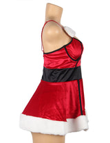 Women Plus Size Sexy Christmas Lingerie Plush Babydoll-1-5