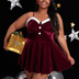 Women Plus Size Sexy Christmas Lingerie Plush Babydoll-7