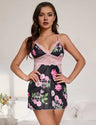 Women Plus Size Sexy Floral Sheer Lace Babydoll-1