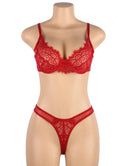 Women Plus Size Sexy Lace Lace Lingerie Bra Set-3