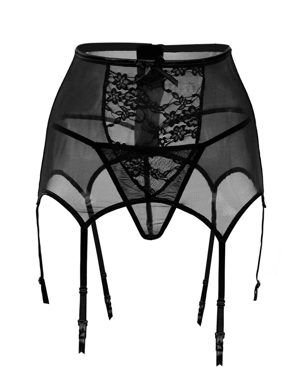 Women Plus Size Sexy Lingerie Panty Lace Floral Lingerie Set Garter Belts-4