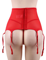 Women Plus Size Sexy Lingerie Panty Lace Floral Lingerie Set Garter Belts-9