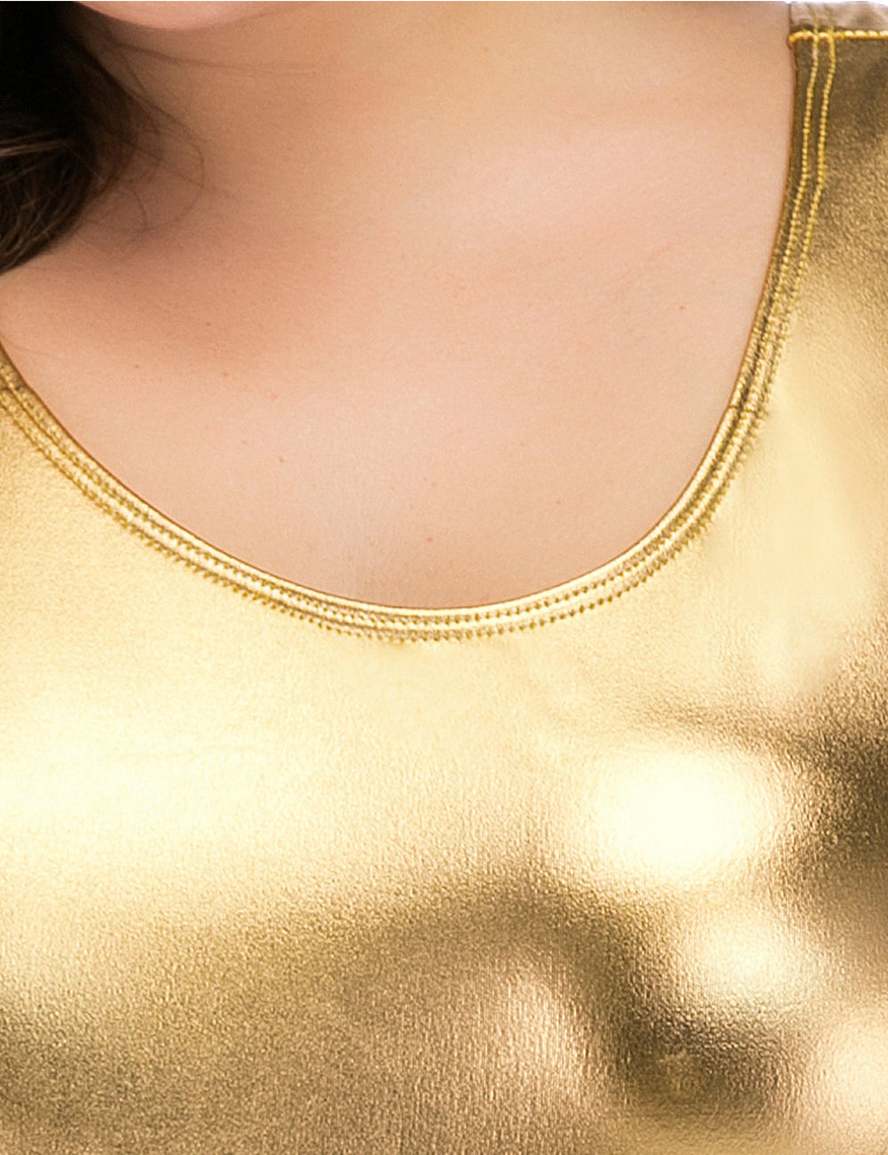 Women Plus Size Sexy Liquid Metal Glitter One-Piece Swimsuit-4