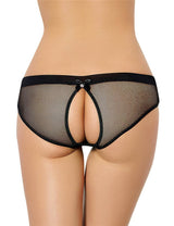 Women Plus Size Sexy Netted Open Back Hipster Panty