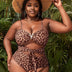 Women Plus Size Sexy One-Piece Leopard Swimsuit