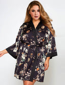 Women Plus Size Sexy Silk Lady Nighty Dress Long Sleeves