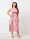 Women Plus Size Sexy V Neck Backless Elegant Dress-1