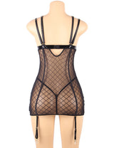 Women Plus Size Sheer Fishnet Lace Babydoll-4