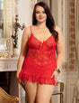Women_Plus_Size_Sheer_Lace_Floral_Babydoll_2