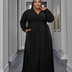 Women Plus Size Short Sleeve Pocket Dress-4