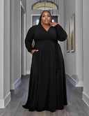 Women Plus Size Short Sleeve Pocket Dress-4