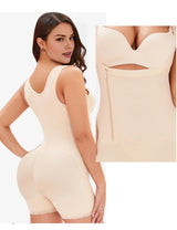 Women Plus Size Beige Side Zip Open Bust Shapewear