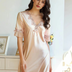Women Plus Size Simulated Silk Embroidered Casual Babydoll-1