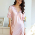 Women Plus Size Simulated Silk Embroidered Casual Babydoll-5