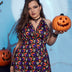 Women Plus Size Skull Print Halloween Babydoll Lingerie