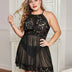 Women Plus Size Sleeveless Lace Transparent Tube Top Babydoll-1