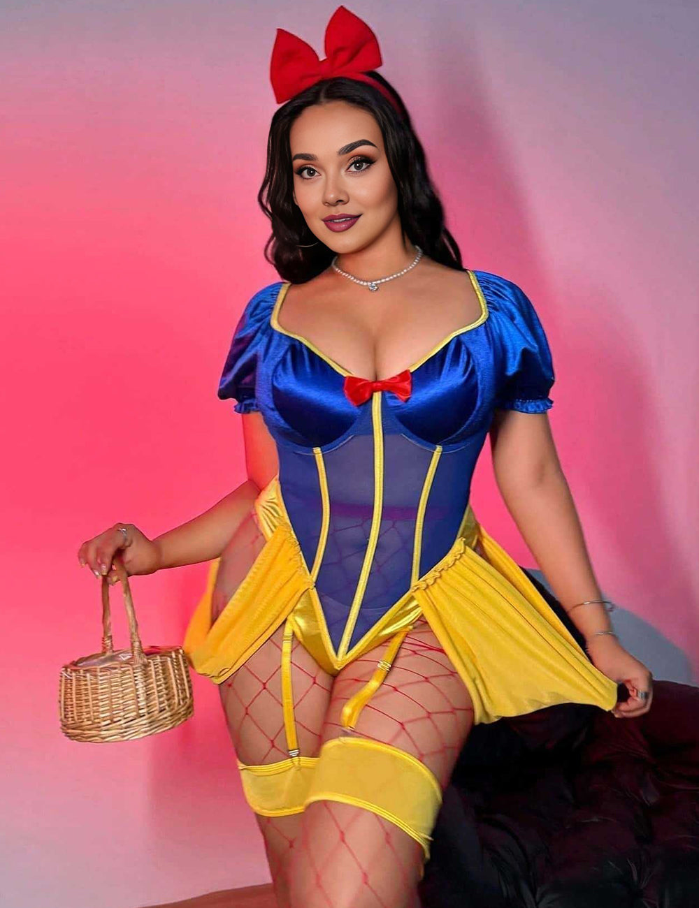 Women Plus Size Snow Princess Lingerie Costume