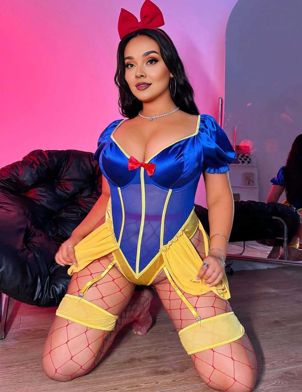 Women Plus Size Snow Princess Lingerie Costume