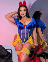 Women Plus Size Snow Princess Lingerie Costume