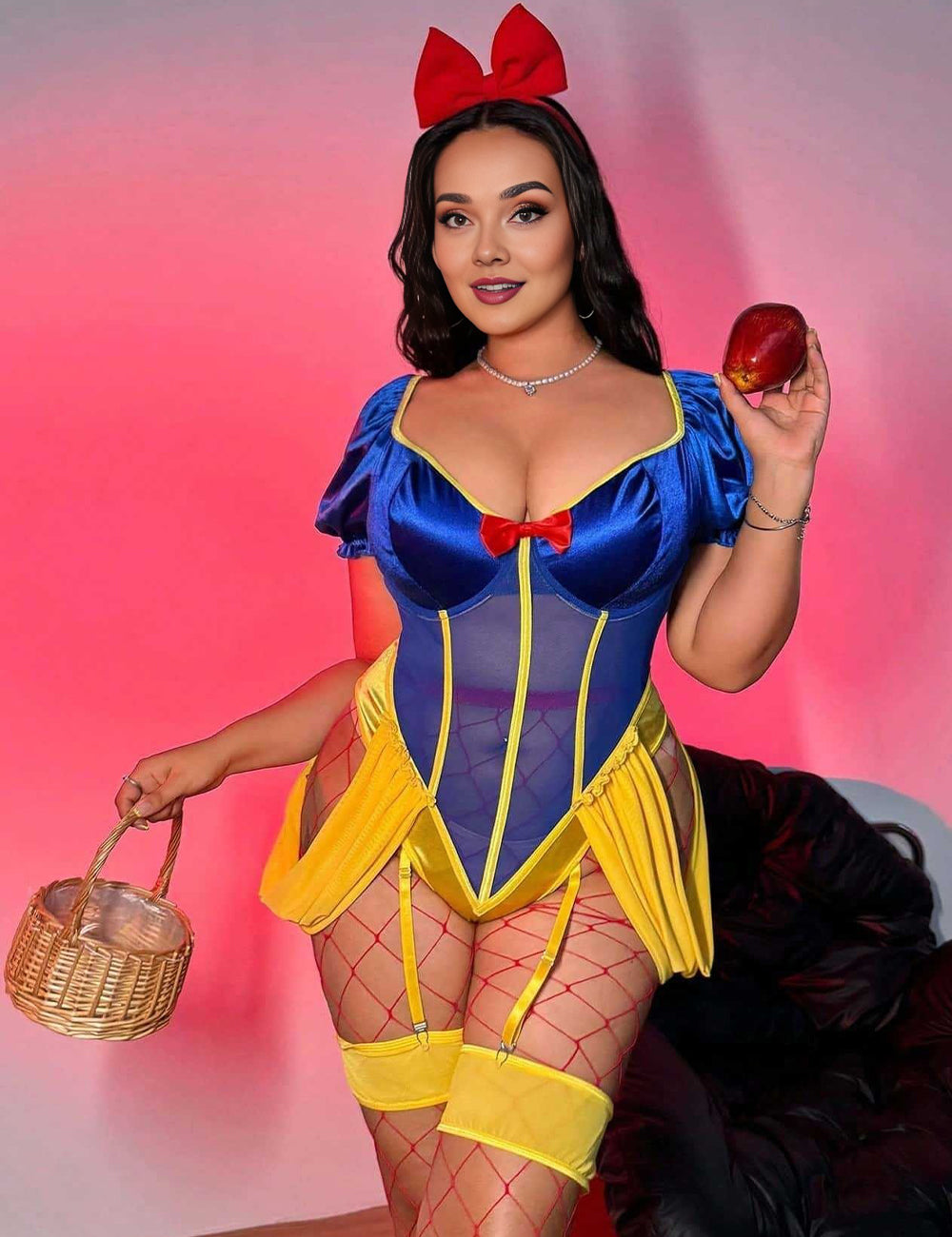 Women Plus Size Snow Princess Lingerie Costume