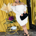 Women Plus Size Solid Boat Neck Dress