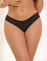 Women Plus Size Solid Color Lace Hollow Out Panty