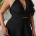 Women Plus Size Solid Color Push Up Skirt Loose Beach Swimsuit