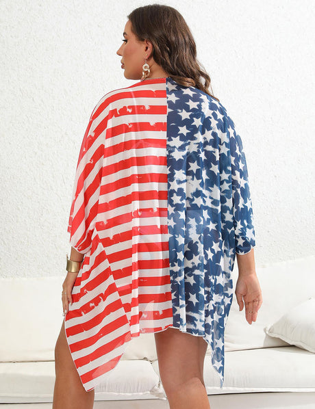 Women_Plus_Size_Stars_and_Stripes_Contrast_Cover-up_8