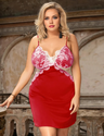 Women Plus Size Strap Satin sexy babydoll-3