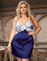 Women Plus Size Strap Satin sexy babydoll-5