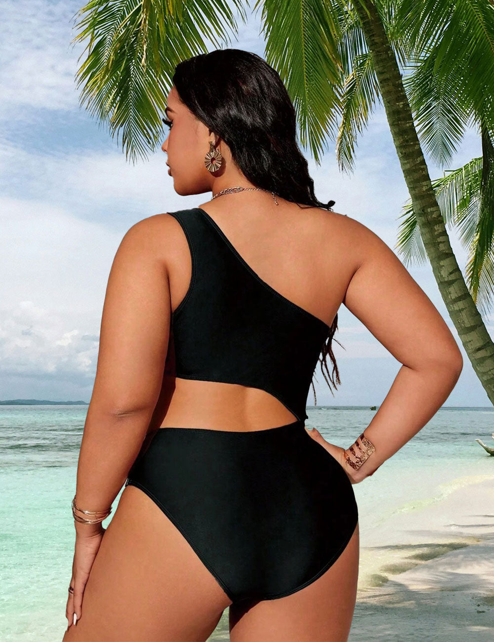 Women_Plus_Size_Striped_Patchwork_Hollow_Out_One-Piece_Swimsuit_2