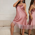 Women Plus Size Striped Silk-Satin Printed Babydoll-6