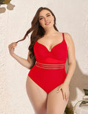 Women Plus Size Summer Strappy Bikini Sexy Open Back One Piece Swim-7