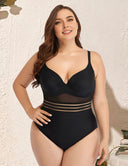 Women Plus Size Summer Strappy Bikini Sexy Open Back One Piece Swim