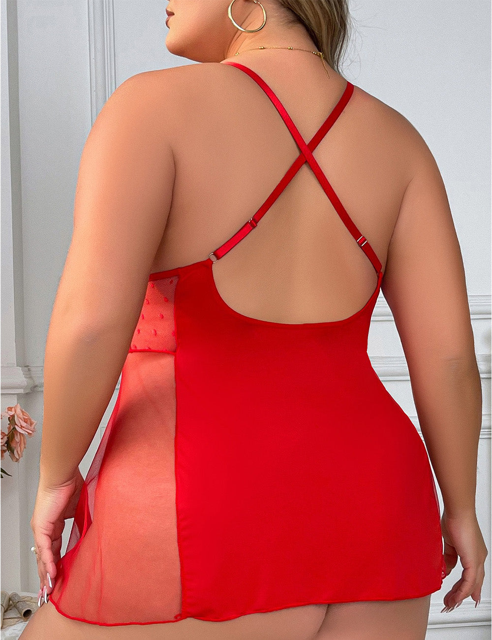 Women_Plus_Size_Suspender_Mesh_See-Through_Babydoll_PRUSES_4